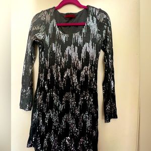 Grey long sleeve sequins dress- good condition